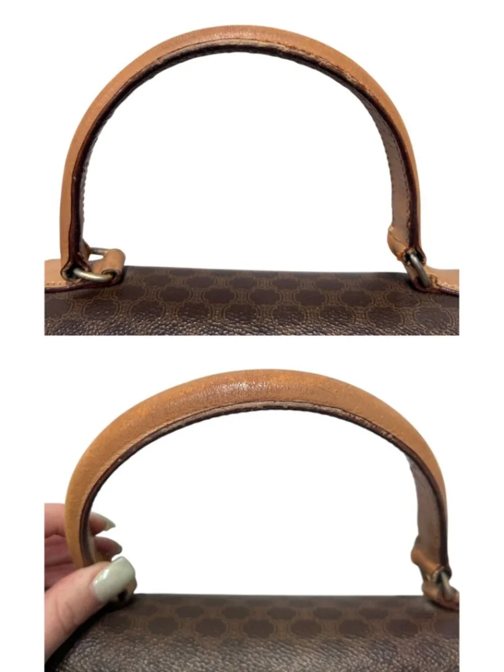 Celine VINTAGE Brown Monogram Macadam Handbag - Picture 2 of 16